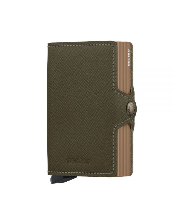 Twin Wallet  - Saffiano Olive