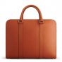 Carl Friedrik Leather Double Palissy Briefcase in Cognac/Grey